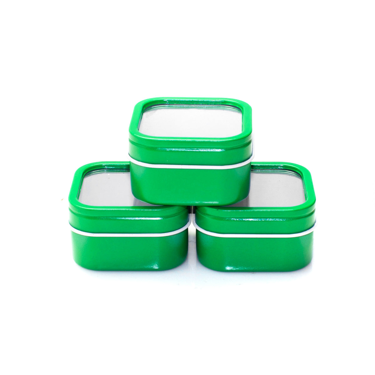 Color Seamless Square Window Cube Slip Top Lid Tin Containers