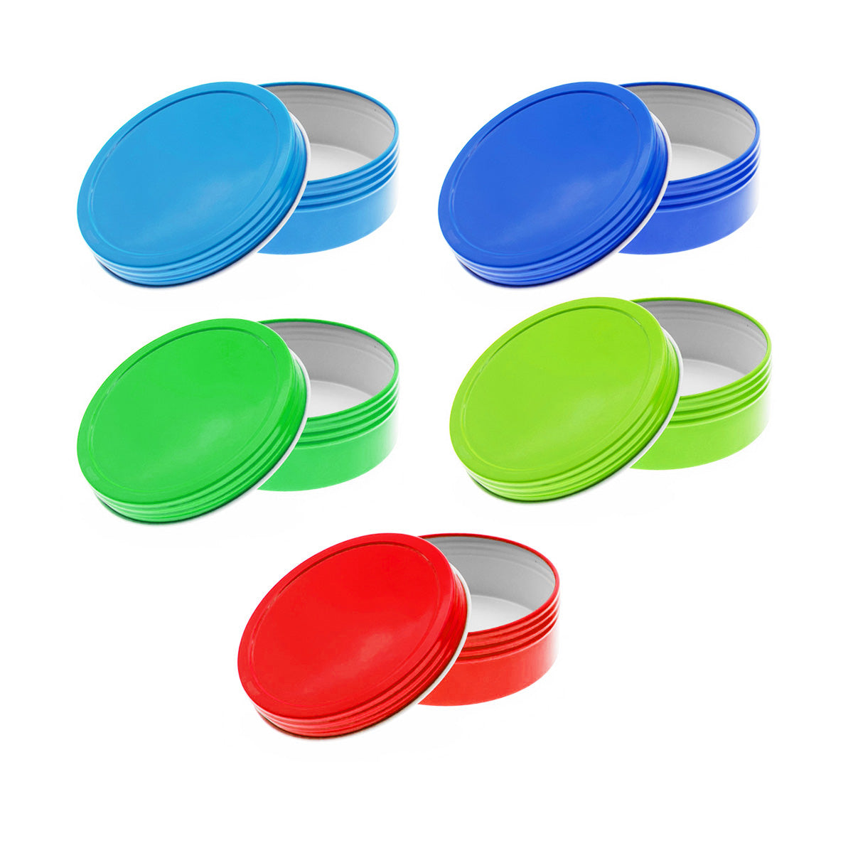 Color Shallow Round Screw Top Tin Containers